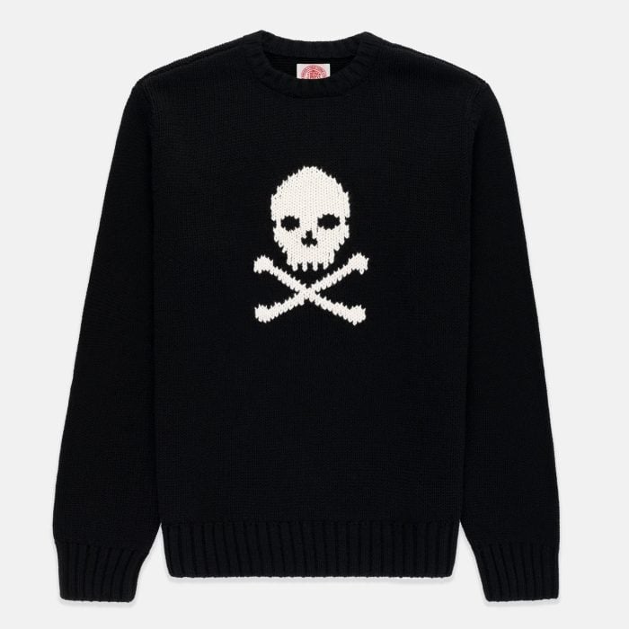 J. Press Skull & Bones Intarsia Knit Cotton Sweater
