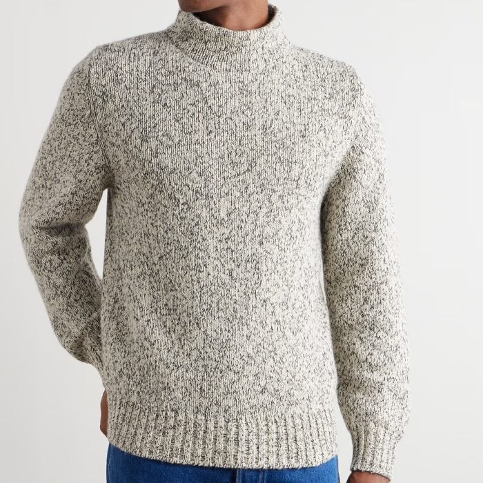 Umit Benan Ribbed Cotton and Cashmere-Blend Rollneck Sweater