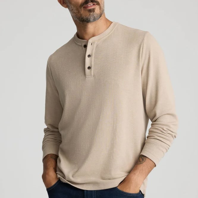 UNTUCKit Stretch Cotton Herringbone Henley