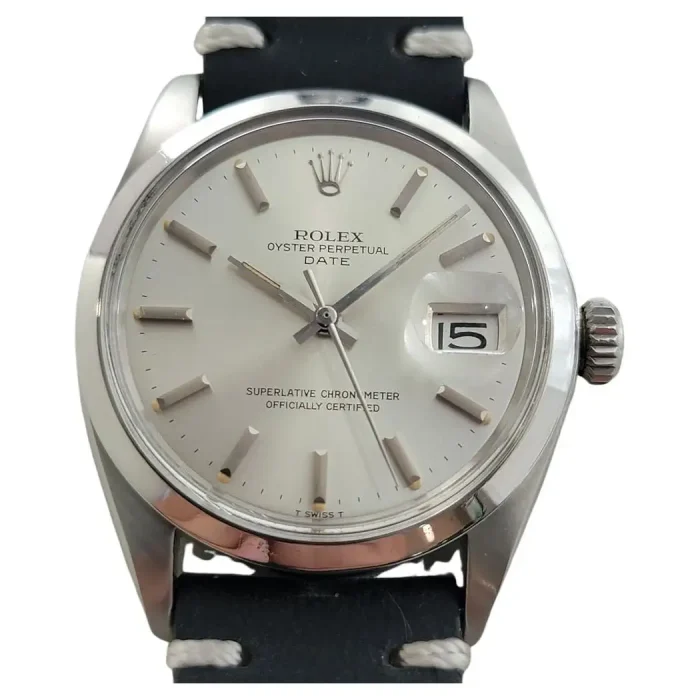 Rolex Oyster Perpetual Date Ref 1500 35mm Mens Automatic 1970s Vintage RA607B