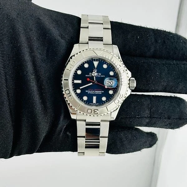 Rolex 40mm Yacht Master SS Platinum Bezel Blue Dial