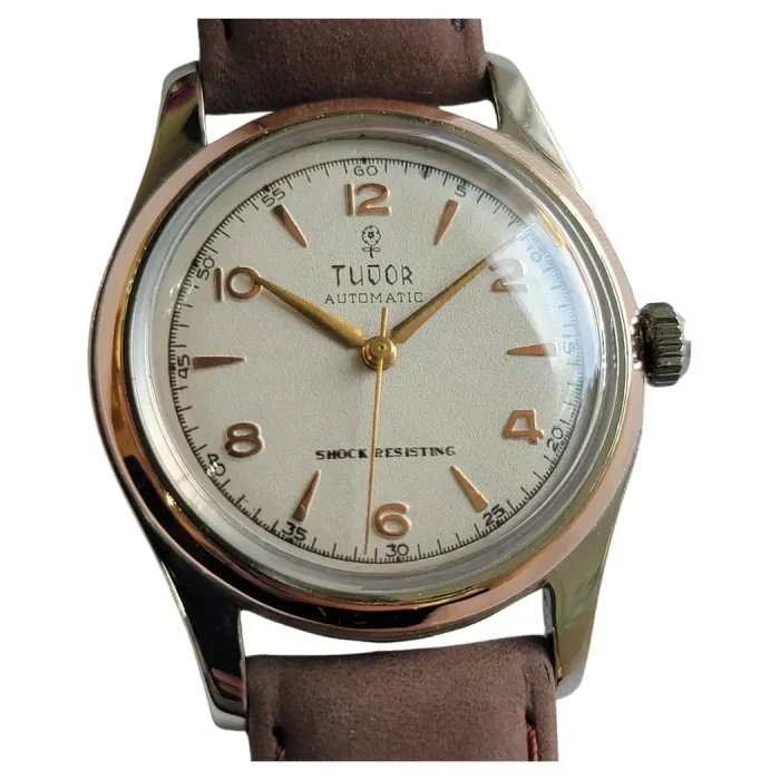 Tudor Ref 951 Rose Gold Bezel 34mm 1950s Mens Vintage Automatic