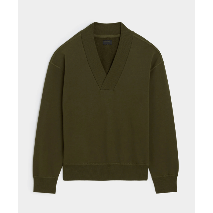 Todd Snyder Relaxed Portuguese Terry V-Neck Sweatshirt