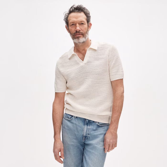 J. Crew Short-sleeve Cotton Waffle-knit Johnny-collar Sweater-polo