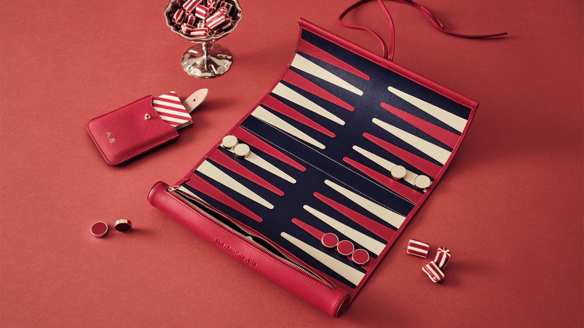 Personalized Leather Backgammon Roll