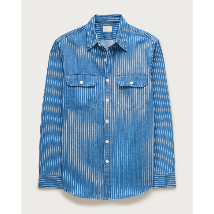 J. Crew Denim Workshirt in Stripe