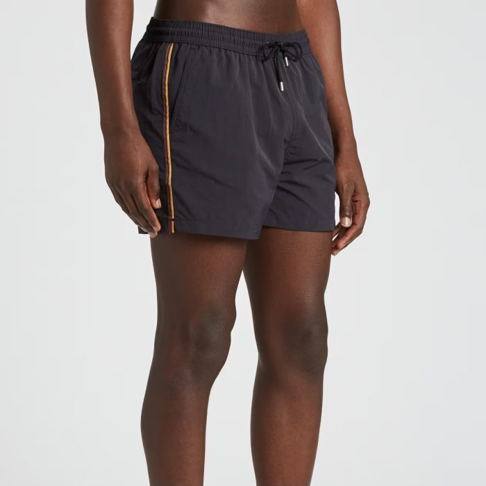 Paul Smith Black Swim Shorts With Artist Stripe Trim