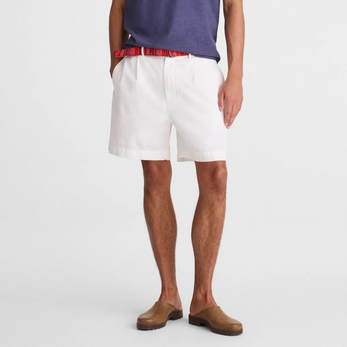 Madewell Pleated Chino Shorts in Uniform Twill