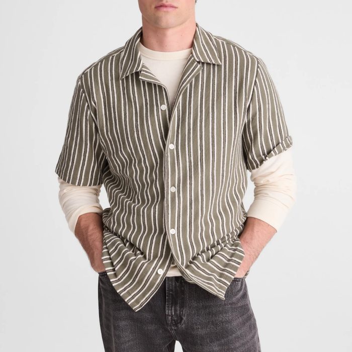 Madewell Camp Shirt in Seaport Terry