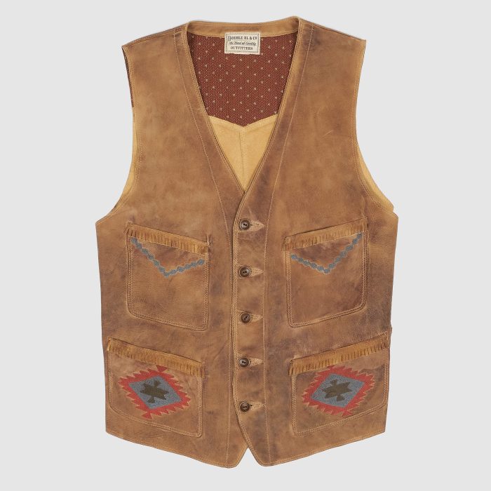 Double RL Hand-Embroidered Sheepskin Vest