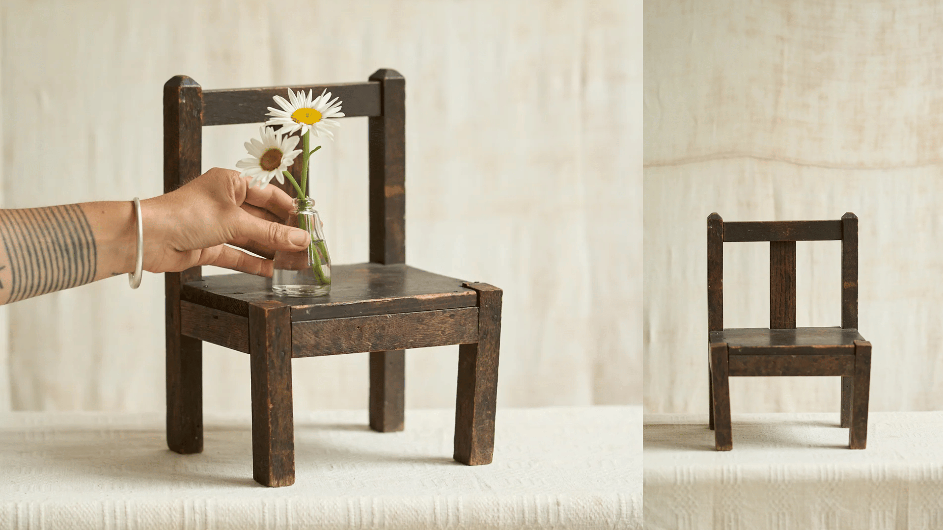 Miniature Antique Wooden Chair 