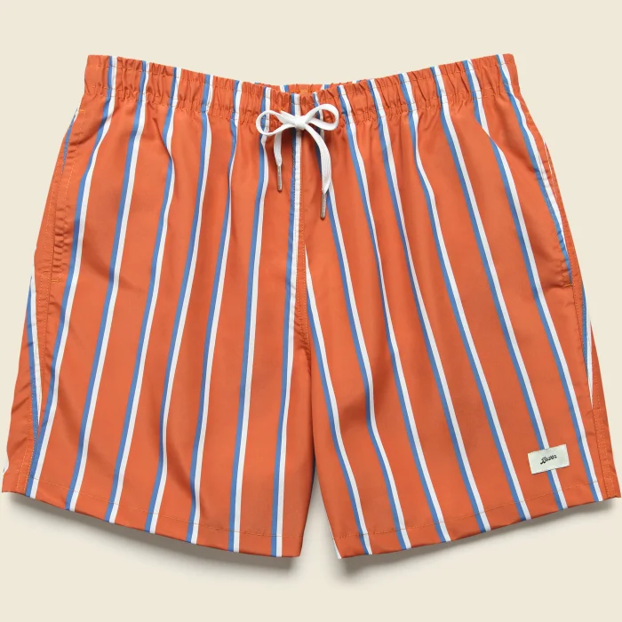 Stag Provisions 5.5″ Fine Stripe Swim Trunks