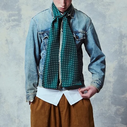 Soho Scarves Silk Polka Dot Scarf in Racing Green