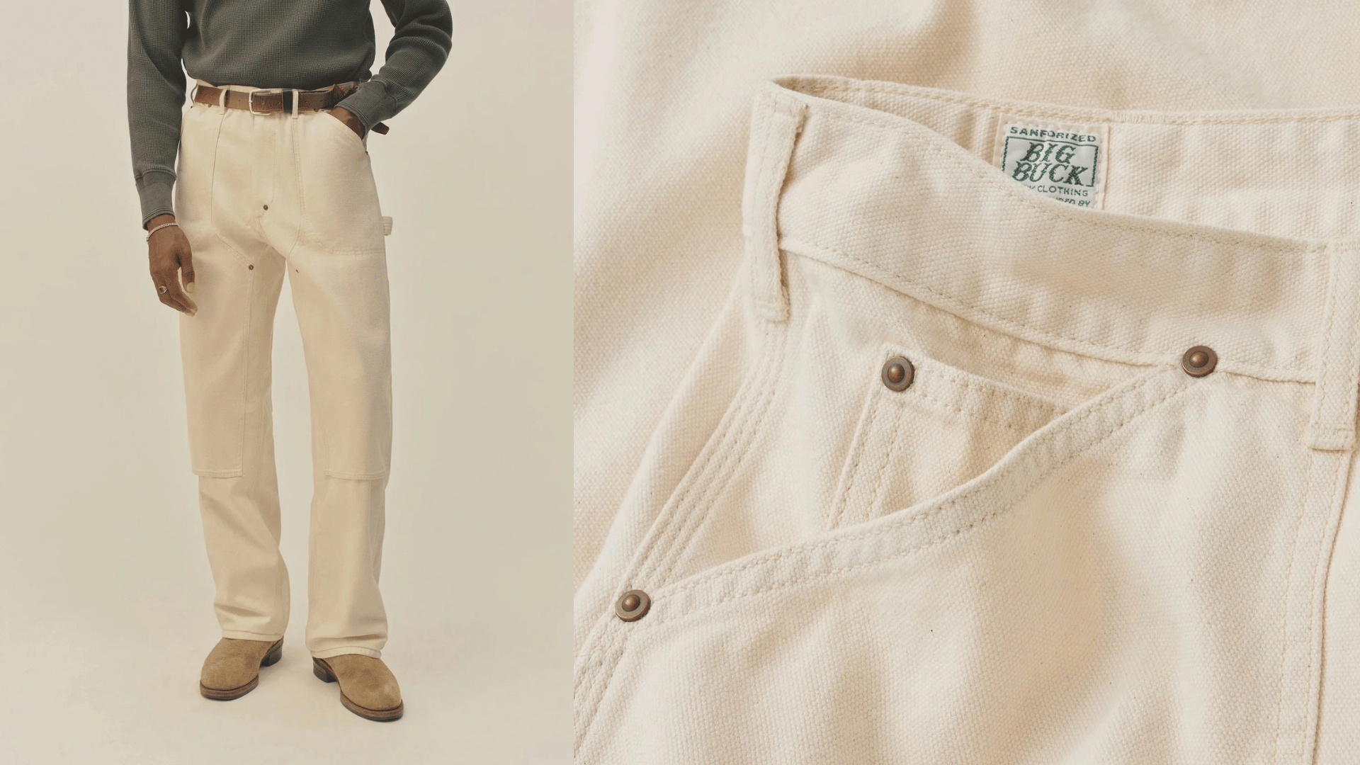 Buck Mason Canvas Double Knee Big Work Pant
