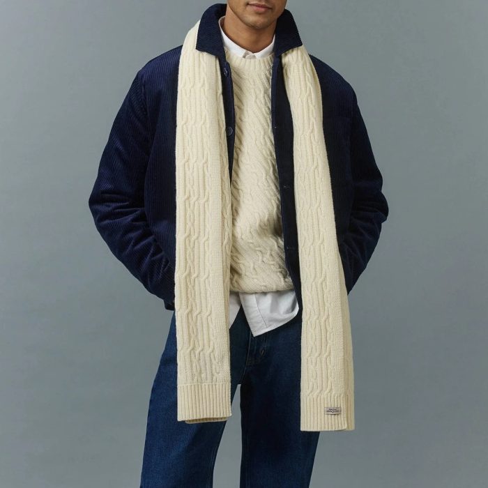 Percival Melville Cable Knited Scarf