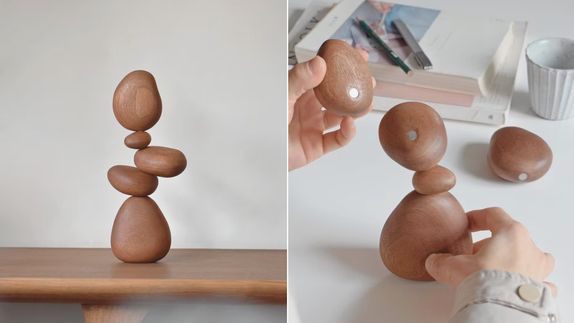 Senser Woodcraft Sapele Wood Balance Stones