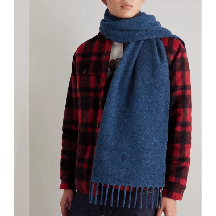 Polo Ralph Lauren Fringed Wool-Blend Scarf