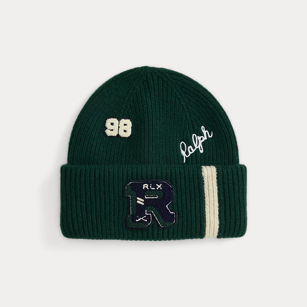 Wool-Cashmere Letter Beanie